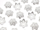 Metal parts Bead cap 7x7x0.5mm Silver color 10pcs