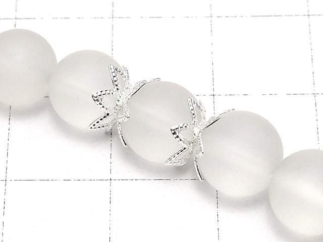 Metal parts Bead cap 7x7x0.5mm Silver color 10pcs