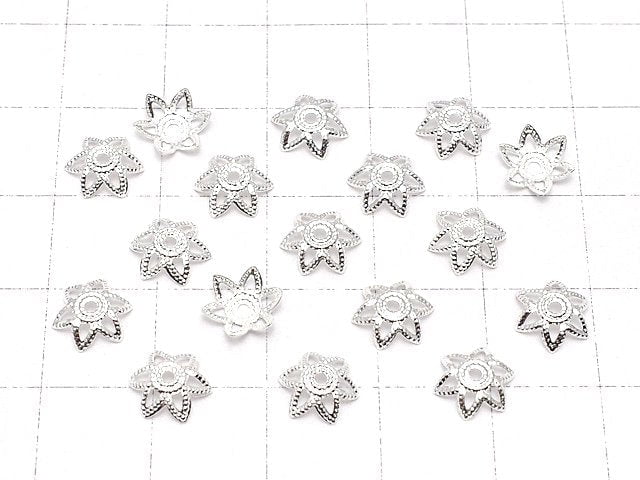 Metal Parts Bead cap 7 x 7 x 0.5 mm silver color 10 pcs