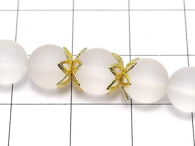Metal Bead Caps, 7x7x0.5mm, Gold, 10 Pieces