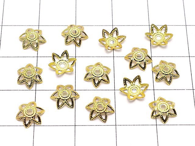 Metal Parts Bead cap 7 x 7 x 0.5 mm gold color 10 pcs $1.79!