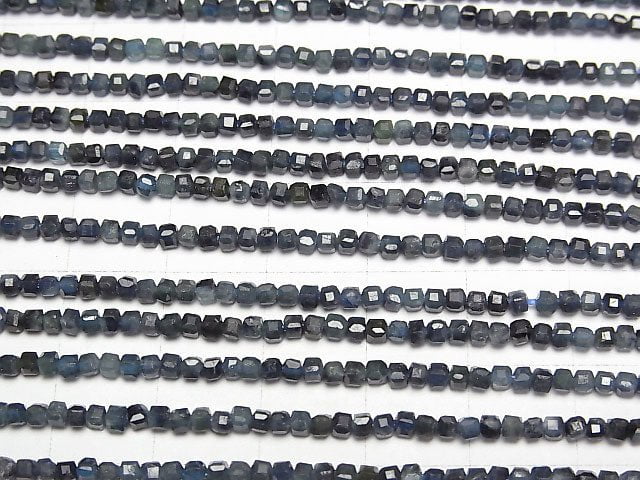 [Video]High Quality! Indigolite Tourmaline AA Cube Shape 2x2x2mm 1strand beads (aprx.15inch/36cm)