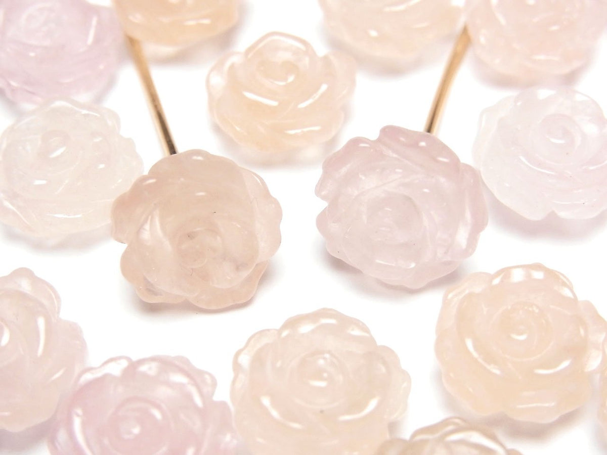 Morganite AAA Rose 12 mm [trou à moitié percé] 2 pièces