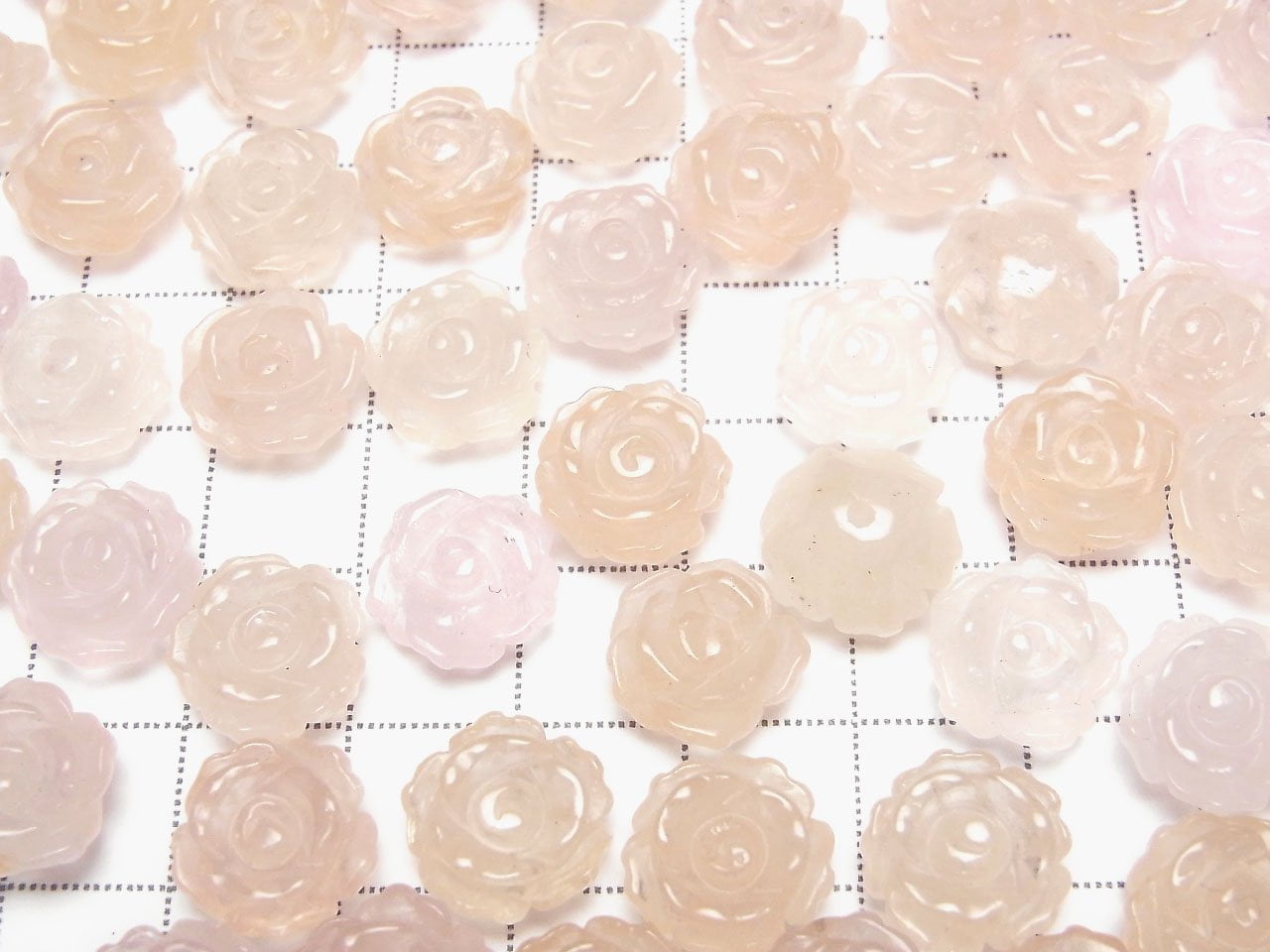 Morganit AAA Rose 12mm [halb durchbohrtes Loch] 2 Stück
