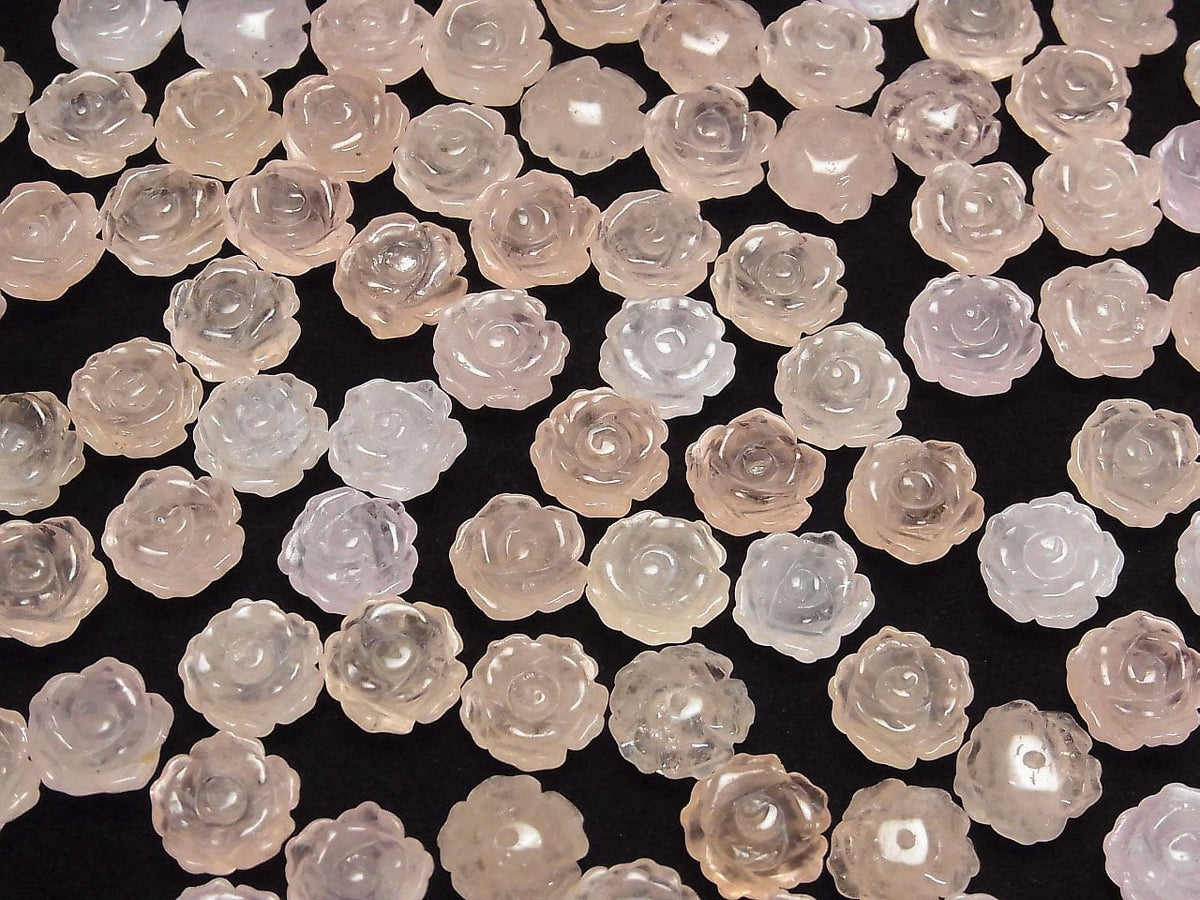 Morganit AAA Rose 12mm [halb durchbohrtes Loch] 2 Stück