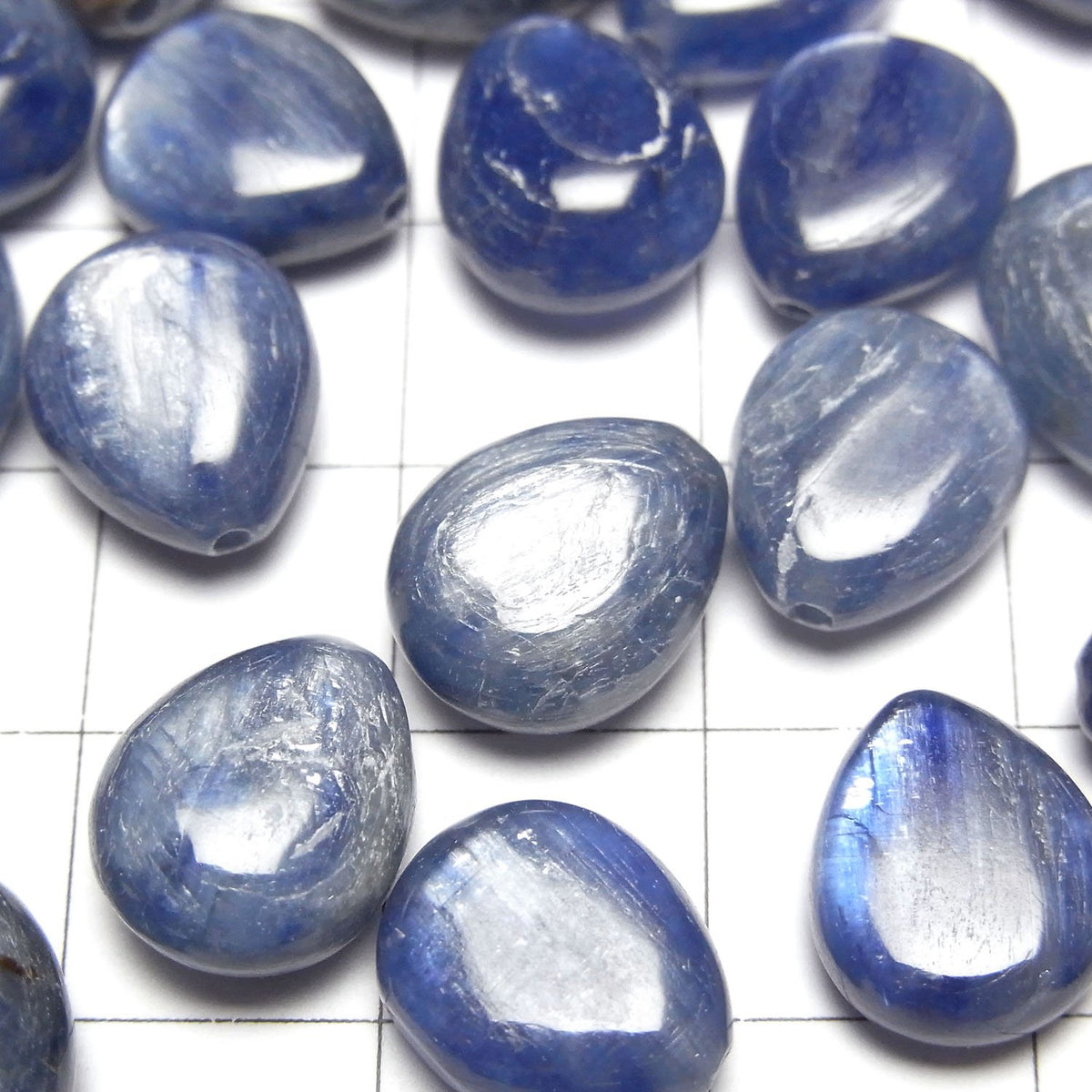 Kyanit AA++ Halbgebohrter Loch Birnenform (Glatt) 12x10mm 4Stücke