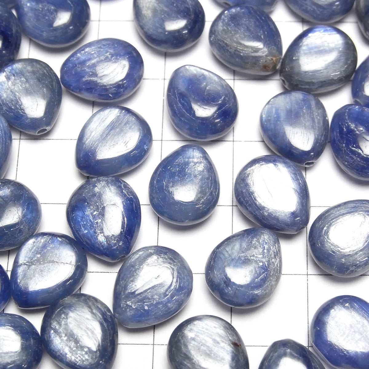 Kyanit AA++ Halbgebohrter Loch Birnenform (Glatt) 12x10mm 4Stücke