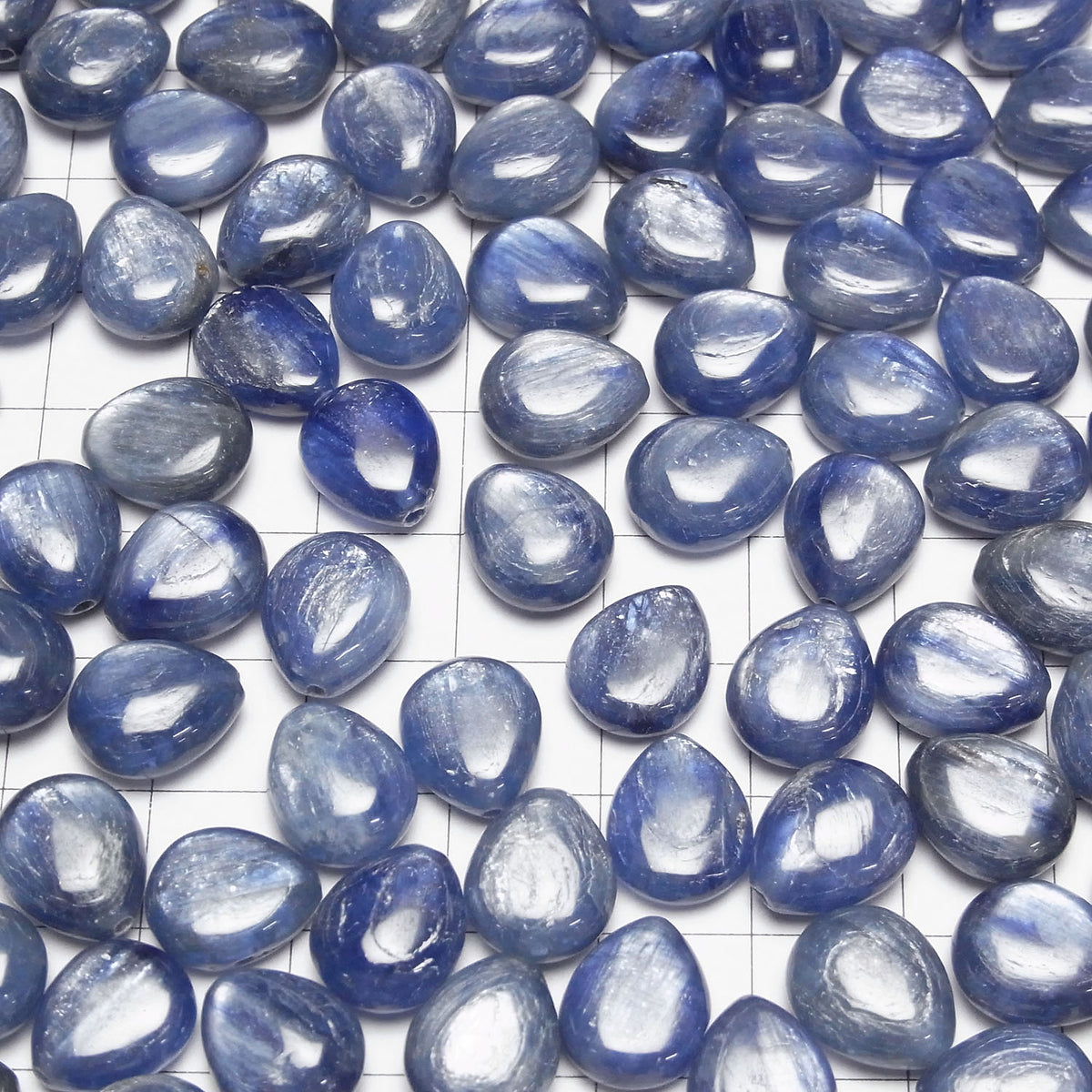 Kyanit AA++ Halbgebohrter Loch Birnenform (Glatt) 12x10mm 4Stücke