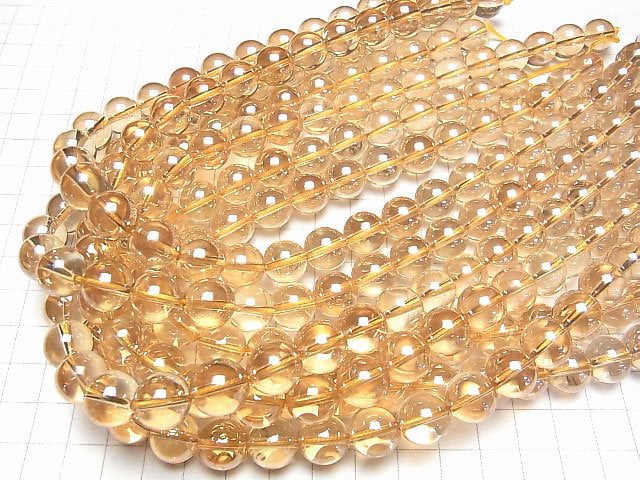 [Video] Golden Aura Crystal Quartz  Round 12mm half or 1strand beads (aprx.14inch/35cm)