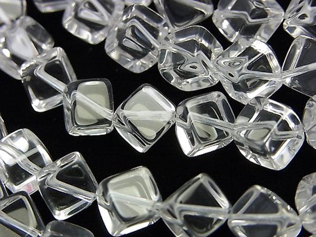 Crystal Quartz, Cube Gemstone Beads