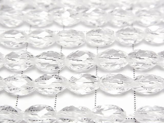 [Video] High Quality! Crystal AAA 6-Faceted Rice x Multiple Twist Facets 9x6x6mm 1/4 or 1-strand beads (approx. 15inch/38cm)