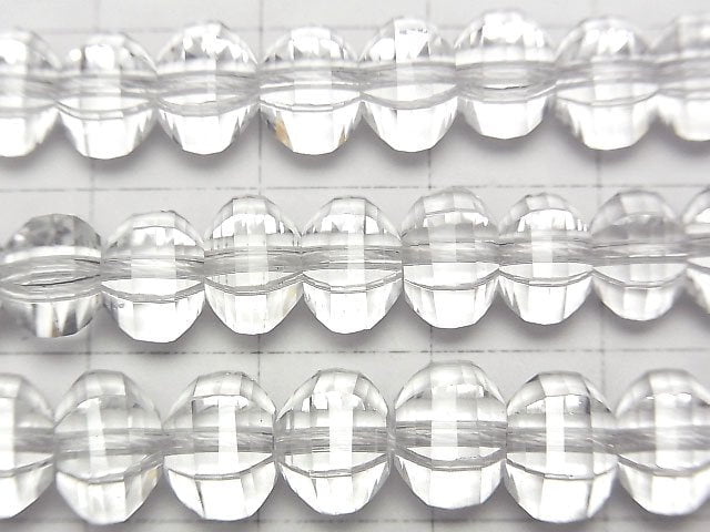 [Video]High Quality! Crystal AAA 6Faceted Multiple Facets Faceted Button Rondelle 8x8x6mm 1/4 or 1strand beads (aprx.15inch/38cm)
