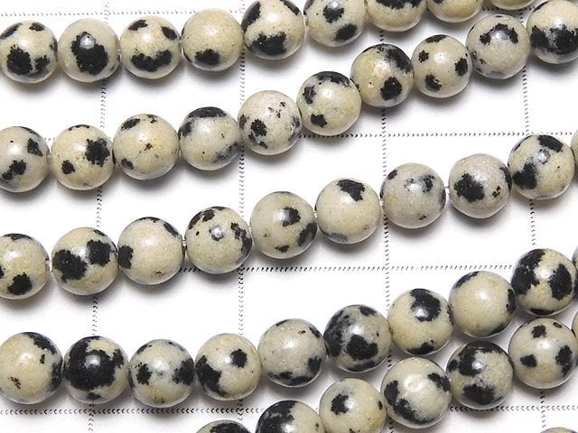 [Video] Dalmatian Jasper Round 4mm 1strand beads (aprx.15inch/38cm)