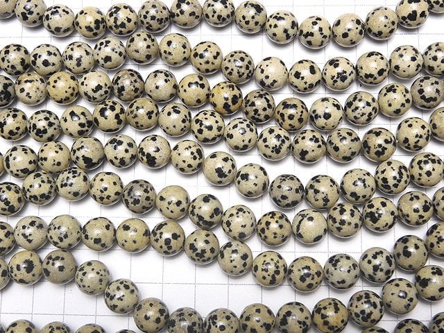 [Video]Dalmatian Jasper Round 10mm 1strand beads (aprx.15inch/36cm)