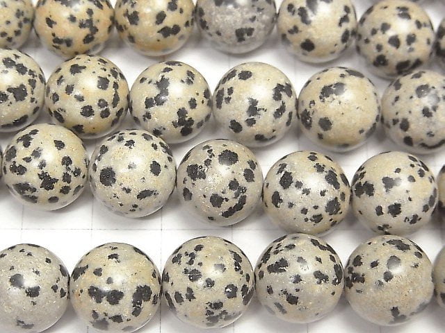 [Video]Dalmatian Jasper Round 12mm 1strand beads (aprx.15inch/36cm)