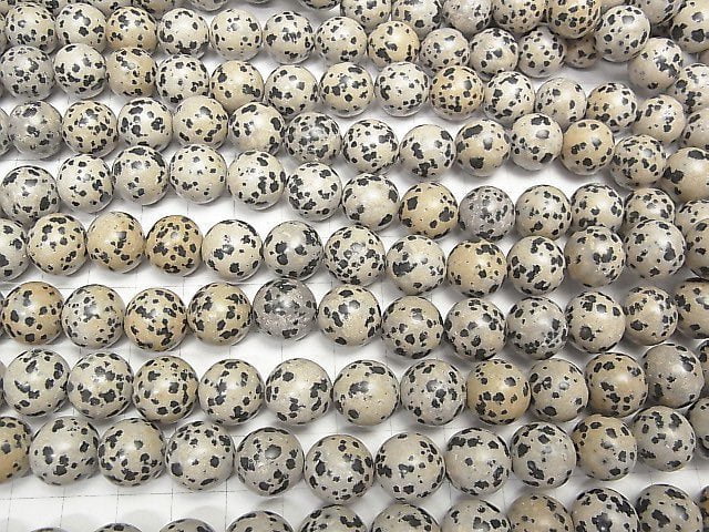[Video]Dalmatian Jasper Round 12mm 1strand beads (aprx.15inch/36cm)