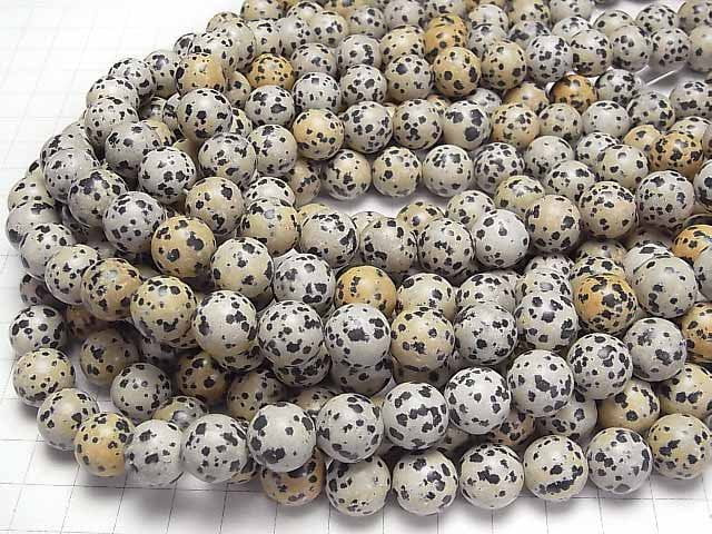 [Video]Dalmatian Jasper Round 12mm 1strand beads (aprx.15inch/36cm)