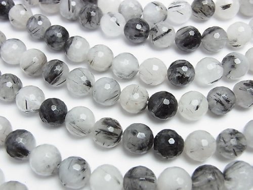 Tourmaline Quartz AA 128 Faceted Round 10 mm half or 1 strand beads (aprx.15 inch / 38 cm)