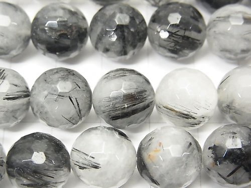 Tourmaline Quartz AA 128 Faceted Round 12 mm half or 1 strand beads (aprx.15 inch / 38 cm)