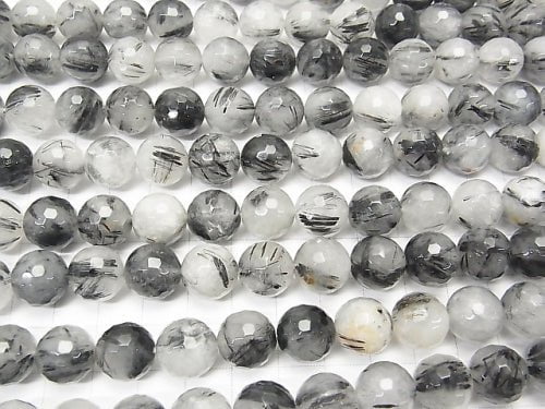 Tourmaline Quartz AA 128 Faceted Round 12 mm half or 1 strand beads (aprx.15 inch / 38 cm)