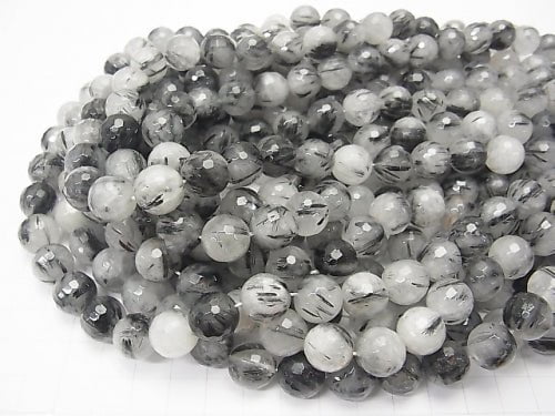 Tourmaline Quartz AA 128 Faceted Round 12 mm half or 1 strand beads (aprx.15 inch / 38 cm)