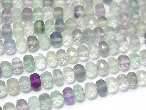 Fluorite, Roundel Gemstone Beads