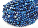 Blue Stripe Agate Round 10mm 1strand beads (aprx.15inch/36cm)