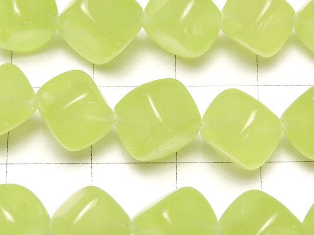 1strand $6.79! Yellow Green Jade Dice 9x9x9mm 1strand beads (aprx.15inch / 38cm)