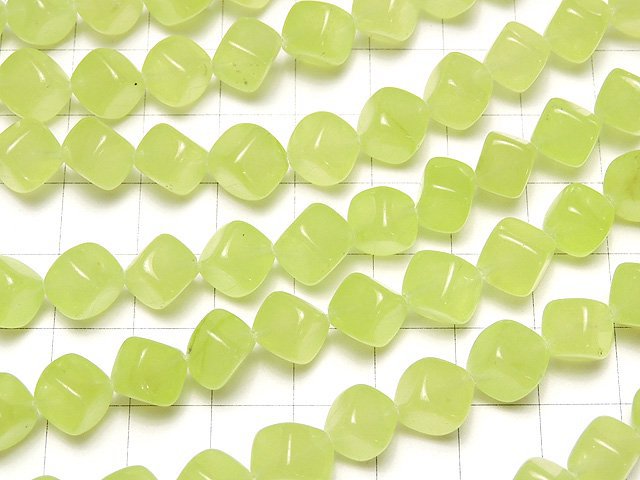 1strand $6.79! Yellow Green Jade Dice 9x9x9mm 1strand beads (aprx.15inch / 38cm)