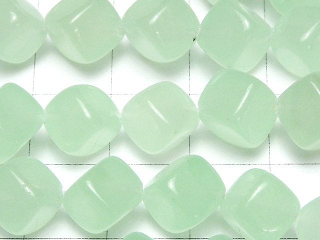 1strand $6.79! Pastel Green Jade Dice 9x9x9mm 1strand beads (aprx.15inch / 38cm)