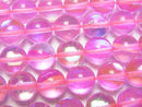 Pink Luna Flash Round 10mm 1strand beads (aprx.15inch/36cm)