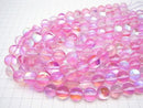 Pink Luna Flash Round 12mm 1strand beads (aprx.15inch/36cm)