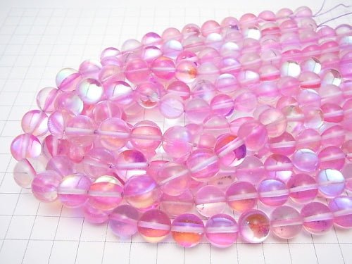 Pink Luna Flash Round 12mm 1strand beads (aprx.15inch/36cm)