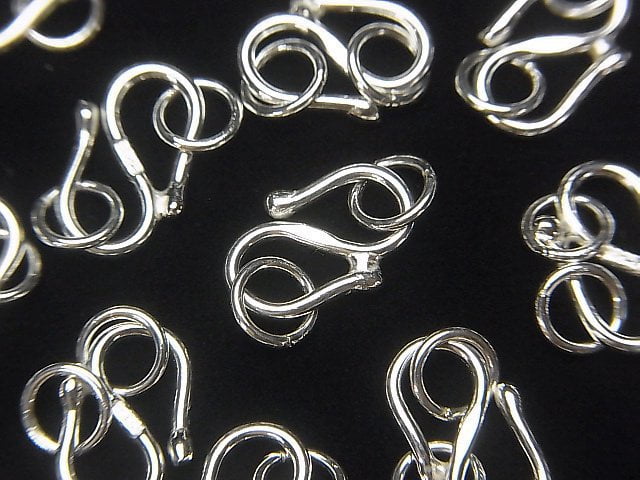 Silver925 Jump Ring S Hook 8mm,9mm,11mm No coating 2pcs