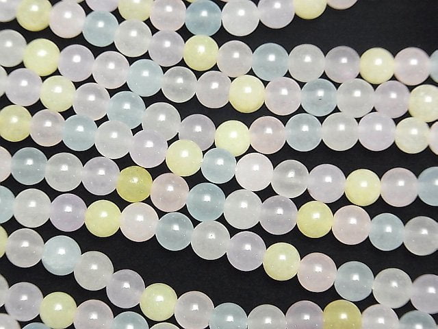 Multicolor Jade Round 6mm 1strand beads (aprx.15inch/36cm)
