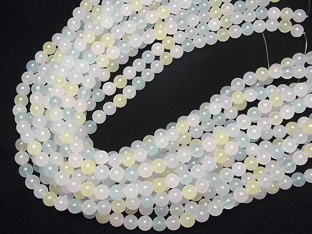 [Video] Multicolor Jade Round 8mm 1strand beads (aprx.15inch/36cm)