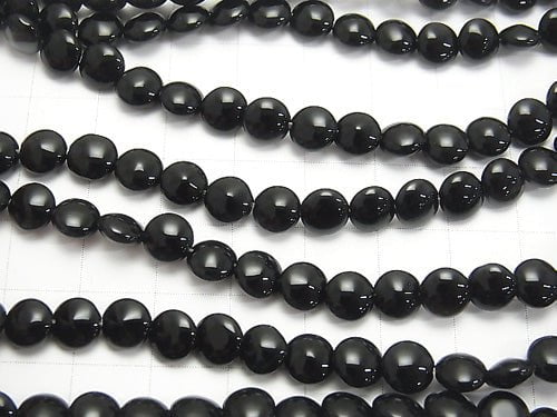 1strand $5.79! Onyx  Small Size Coin 6x6x4mm 1strand beads (aprx.15inch/38cm)