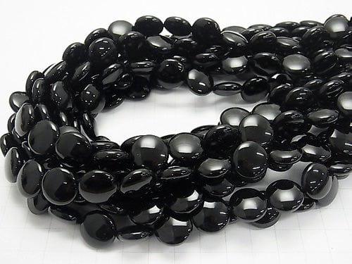 Onyx  Coin 14x14x6mm half or 1strand beads (aprx.15inch/36cm)