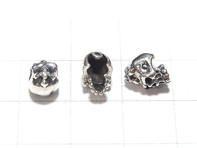 Silver925 Skull with CZ 7x6x6mm [Clear] 1pc