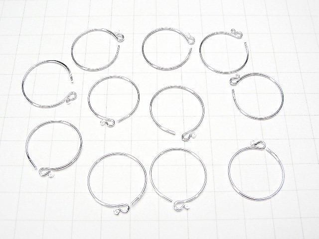 Silver 925 Earwire 22x20mm White Silver 1 pair