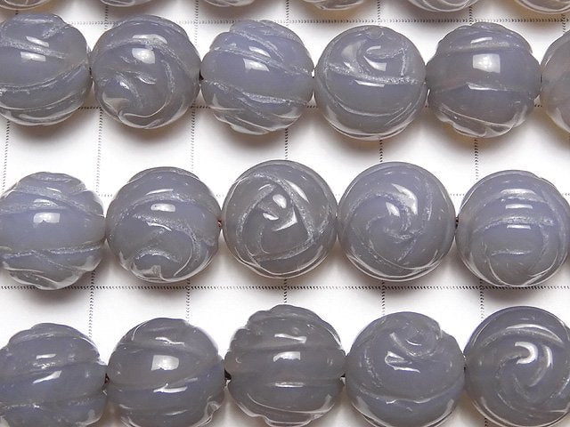 [Video] Gray Onyx AAA Round Rose Cut 12mm half or 1strand beads (aprx.15inch / 36cm)