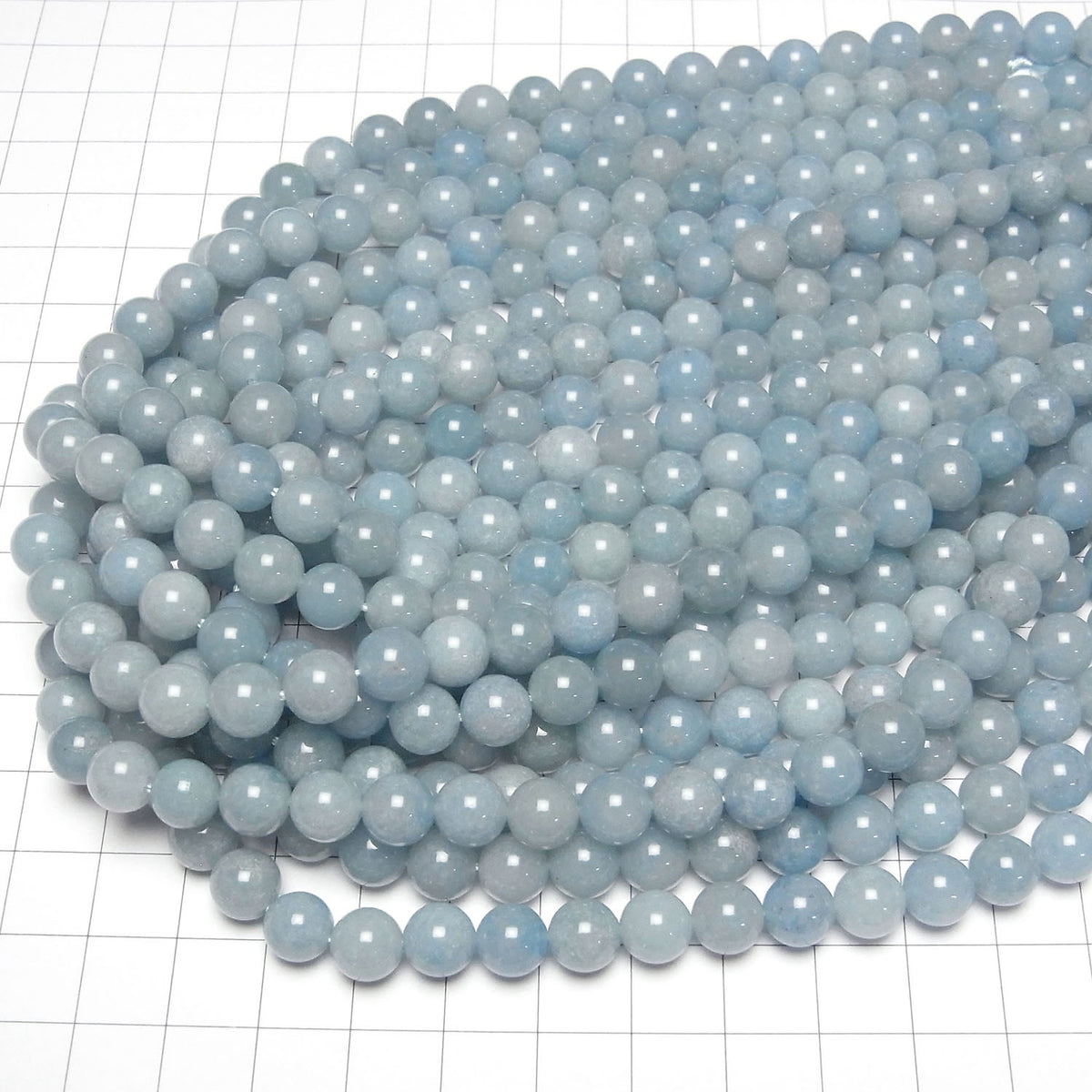 藍線石圓珠 8mm 1/4或1串珠子 (約15英吋/36公分)