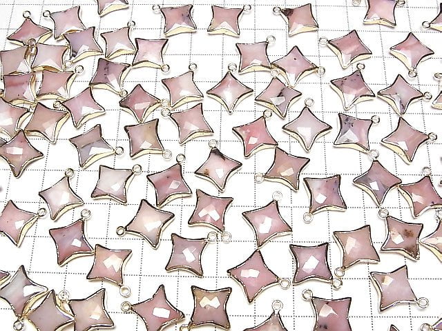 [Video] Pink Opal Sparkle Star Charm Gold color 2pcs