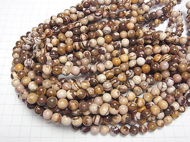 [Video]Cappuccino Jasper Round 8mm 1strand beads (aprx.15inch/36cm)