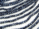 1strand $1.79! Glass Beads  Faceted Button Rondelle 4 x 4 x 3 mm navy 1strand beads (aprx.19inch / 47 cm)