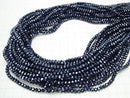 1strand $1.79! Glass Beads  Faceted Button Rondelle 4 x 4 x 3 mm navy 1strand beads (aprx.19inch / 47 cm)