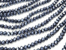 1strand $2.39! Glass Beads  Faceted Button Rondelle 6 x 6 x 4 mm navy 1strand beads (aprx.17 inch / 43 cm)