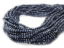 1strand $2.39! Glass Beads  Faceted Button Rondelle 6 x 6 x 4 mm navy 1strand beads (aprx.17 inch / 43 cm)