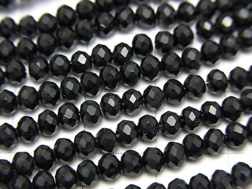1 Strang 1,79 $! Glasperlen Facettierte Knopf Rondelle 3 x 3 x 2 mm Schwarz 1 Strang Perlen (ca. 15 Zoll / 38 cm)