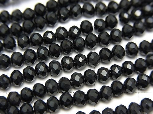 1strand $1.79! Glass Beads  Faceted Button Roundel 3 x 3 x 2 mm Black 1 strand beads (aprx.15 inch / 38 cm)